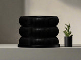 Ribbed Bubble Plant Pot With Drainage and Saucer