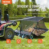 VEVOR 52-inch Lawn Sweeper Tow Behind, 26 cu.ft. Large Pull Behind Grass Sweeper, Heavy Duty Leaf & Grass Collector with Dumping Rope Design, Adjustable Sweeping Height for Picking Up Debris & Grass