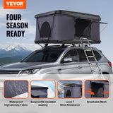 VEVOR Rooftop Tent Hard Shell, Naturnest Rooftop Tent Hardshell for 2-3 Person, Hard Shell Roof Top Tent with Telescopic Ladder Thick Mattress, Waterproof Windproof for Jeep SUV Van Pickup Truck