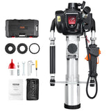 VEVOR 37.77cc Gas-Powered T Post Driver, 4-Stroke Engine Gasoline Fence Piling Pounder, with 3 Post Driving Head(45/55/88 mm) , 1000W Portable Piledriver For Farm, Ranch Fencing, Road Improvements