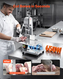 VEVOR Commercial Electric Meat Bandsaw, 650W Stainless Steel Countertop Meat Sawing Machine, Workbench 12.4" x 18.1", 4.33 Inch Max Cutting Thickness, Frozen Fish Cutter for Rib Pork Beef