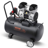 VEVOR Air Compressor, 15 Gallon Steel Tank, 2HP 5.3 CFM@90 PSI Oil Free Air Compressor & Max. 125PSI Pressure, 78dB Ultra Quiet Portable Compressor, for Auto Repair, Tire Inflation, Spray Painting