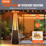 VEVOR Patio Heater for Outdoor Use, 48000BTU Pyramid Propane Heater w/Wheels, Quartz Glass Tube Outdoor Patio Flame Heater for Patio, Party, Backyard, Garden, Decoration, Hammered Bronze