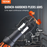 VEVOR Mini ProPress Tool, 18V Electric Pipe Crimping Tool for 1/2", 3/4", 1" Copper Pipes, Press Tool Kit with 3 Pro Press Jaws, 2pcs 18V 2AH Battery, Fast Charger & Carrying Case