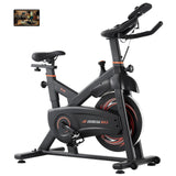 VEVOR Exercise Bike, Adjustable Magnetic Resistance Stationary Bike, Indoor Cycling Bike for Home Cardio, Workout Bike with Silent Belt Drive, Comfortable Seat Cushion, LCD Monitor, and Heavy Flywheel