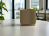Mid-Century Ribbed Planter with Drainage and Saucer in Multiple Colors, 3D Printed Planter with Unique Modern Design, Lightweight, Wave