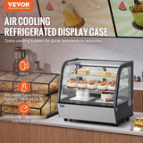 VEVOR Refrigerated Display Case, 4.2 Cu.Ft./115L Countertop Pastry Display Case, 2-Tier Commercial Display Refrigerator with LED Lighting, TURBO Cooling, Frost-Free Air-Cooling, for Bakery