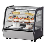VEVOR Refrigerated Display Case, 4.2 Cu.Ft./115L Countertop Pastry Display Case, 2-Tier Commercial Display Refrigerator with LED Lighting, TURBO Cooling, Frost-Free Air-Cooling, for Bakery