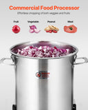 VEVOR Food Processor & Vegetable Chopper, 19 Quart Food-Grade Stainless Steel Food Processor Chopper with S-Curve Blade and Scraper, Ideal for Chopping Vegetables, Fruit, Grains, Nuts