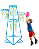 VEVOR Kids Basketball Hoop, 4-Hoop Child Basketball Hoops, Portable Basketball Stand with Adjustable Heights and 3 Balls, Indoor and Outdoor Basketball Toy Set for Children of All Ages, Boys & Girls