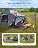 VEVOR SUV Tent for Camping, 10FT L x 10FT W, Waterproof PU2000mm Spacious Double Layer Design for 5-8 Person, SUV Camping Tent with Shade Awning and Mesh Windows, Includes Rainfly and Storage Bag