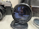 Minolta X-370 Film Camera + Lenses, Polarizer, Carry Case