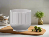 Modern Indoor Planter with Drainage – 3D Printed Fluted Plant Pot, Vertical Ribbed Design, Minimalist Decor Accent, Mid-Bubble