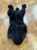 Ty Beanie Baby Blackie the Bear Ultra Rare, PVC Pellets, Major Tag Errors, Mint