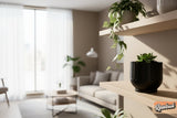 Modern Indoor Planter with Drainage – 3D Printed Fluted Plant Pot, Vertical Ribbed Design, Minimalist Decor Accent, Mid-Bubble