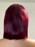 Ruby Cut – Straight Bob Lace Front Wig (Burgundy Red)