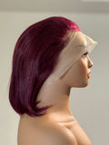 Ruby Cut – Straight Bob Lace Front Wig (Burgundy Red)