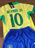 Neymar Jr Brazil Kids Soccer Jersey Set Football Youth Toddler Sizes