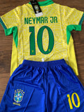 Neymar Jr Brazil Kids Soccer Jersey Set Football Youth Toddler Sizes