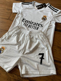 Ronaldo 7 White Kids Soccer Jersey Real Madrid Youth Toddler Sizes