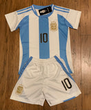Lionel Messi Kids Soccer Argentina Home Jersey Set Youth & Toddler Sizes