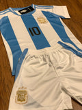 Lionel Messi Kids Soccer Argentina Home Jersey Set Youth & Toddler Sizes