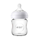 Philips Avent Natural Baby Bottle 120ml - BPA-Free Borosilicate Glass, Anti-Colic Valve