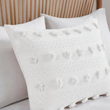 Full/Queen 3-Piece Ivory Pompom Microfiber Comforter Set