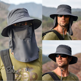 Wide Brim Sun Hat UV Protection Bucket Cap For Hiking Camping Fishing Safari Men