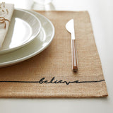 Ocean Home Jute Placemats Set of 2: Natural Woven Table Mats, Eco-Friendly & Biodegradable, Rustic Bohemian Dining Decor, 17.7x13.8 inches