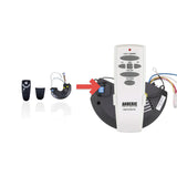 Substitute for Hampton Bay Brookedale 60 Inch Ceiling Fan Remote Control and Receiver Kit for Air Cool 247008054 [UC7058RKIT]