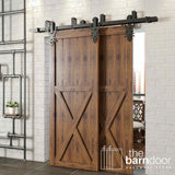 Imperial Black Double Bypass Barn Door Hardware Kit