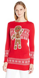 Isabellas Closet Womens Gingerbread On Fair Isle Ugly Christmas Sweater, Medium