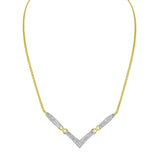 14K Yellow and White Gold 2.0 Cttw Princess Cut Diamond Flared and X-Station V Shaped 18” Franco Chain Statement Necklace (H-I Color, SI2-I1 Clarity)