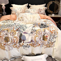 Italy Luxury Flower Printed Pima Cotton Duvet Cover | 3CARATS