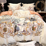 Italy Luxury Flower Printed Pima Cotton Duvet Cover | 3CARATS