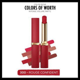 Loreal Paris Color Riche Rouge Confident Matte Lipstick - Long Lasting Hyaluronic Acid Lip Color