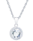 Giani Bernini Crystal and Cubic Zirconia Halo 18in Pendant Necklace