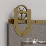 Wagon Wheel Horseshoe Heavy Duty Sliding Barn Door Hardware Kit