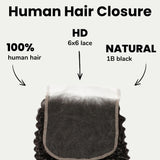 Jerry Curl 6x6 HD Lace Human Hair Closure