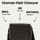 Jerry Curl 7x7 HD Lace Human Hair Closure