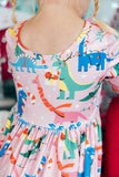 Jingle Saurus L/S Pocket Twirl Dress