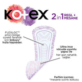 Kotex 2in1 Sanitary Pads - 22 Count - Protection for Menstruation & Bladder Leakage