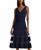 Lauren Ralph Lauren Lighthouse Navy Tulle-Panel A-Line Dress, 6