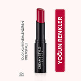 Flormar Creamy Stylo Lipstick - Moisturizing, High Pigment, Semi-Glossy Finish - 004 Raspberry