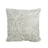 King size Antique White Damask Embroidered 4 Piece Oversized Bedspread Set