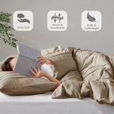 Twin/Twin XL Microfiber Pleated Soft Lightweight Comforter Set Tan Khaki
