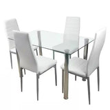 Modern 47-inch x 27-inch Tempered Glass Top Dining Table