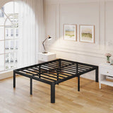 King size Heavy Duty Metal Bed Frame with Round Edge Legs - Headboard Compatible