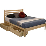 King size Solid Wood Platform Bed Frame with Slatted Headboard - Made in USA